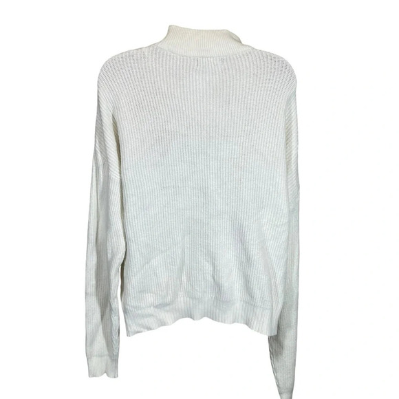 Tahari mock neck knit sweater lace up women’s large soft casual minimalist - Picture 2 of 6